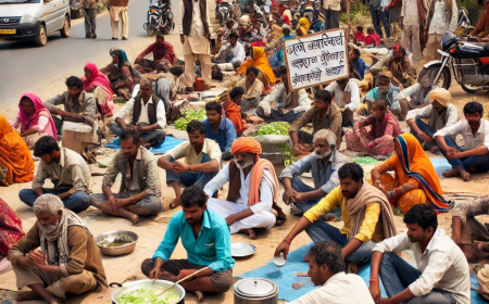 40 घंटे से सड़क पर डटे लोग: कहीं बना खाना, कहीं बिछीं चटाई, बच्चे भी जुटे आंदोलन में