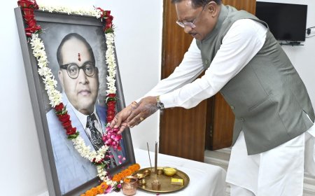 मुख्यमंत्री विष्णु देव साय ने डॉ भीमराव अंबेडकर जयंती पर उन्हें किया नमन