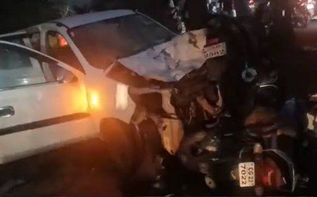 गरियाबंद में कार की टक्कर से बाइक सवार 3 की मौत: हादसे के बाद ड्राइवर फरार, घायलों को मदद नहीं मिली