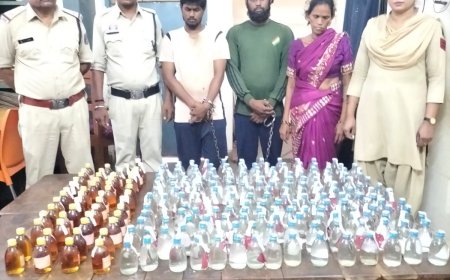 मंदिरहसौद में अवैध शराब कारोबार का भंडाफोड़, महिला समेत तीन आरोपी गिरफ्तार