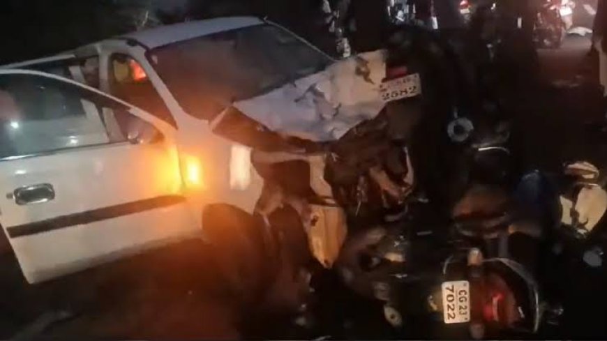 गरियाबंद में कार की टक्कर से बाइक सवार 3 की मौत: हादसे के बाद ड्राइवर फरार, घायलों को मदद नहीं मिली
