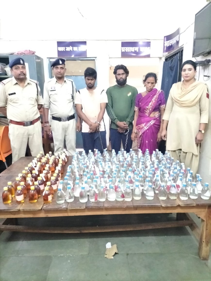 मंदिरहसौद में अवैध शराब कारोबार का भंडाफोड़, महिला समेत तीन आरोपी गिरफ्तार