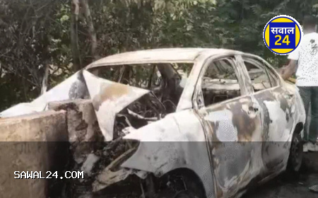 कांकेर में पुल से टकराई कार, आग लगने से चार युवकों की दर्दनाक मौत