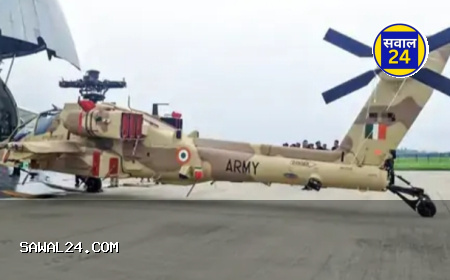 "भारत को मिला नया 'हथियार', अपाचे हेलिकॉप्टर लैंड हुआ हिंडन पर"