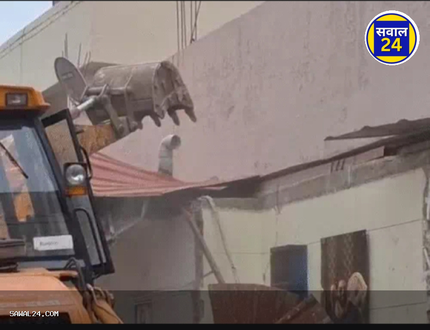 रायपुर में हिस्ट्रीशीटर तोमर बंधुओं के अवैध ऑफिस में चला प्रशासन का बुलडोजर