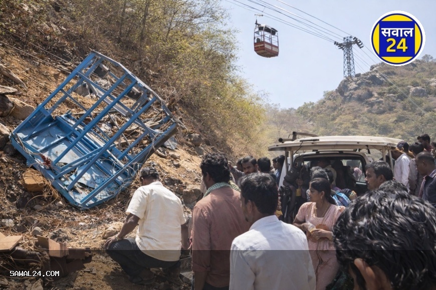 खल्लारी माता मंदिर रोपवे हादसा: केबल टूटने से 1 श्रद्धालु की मौत, 16 घायल