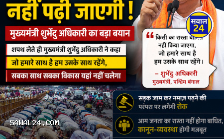 पश्चिम बंगाल में सड़क पर नमाज़ को लेकर सियासत तेज, भाजपा सरकार के फैसले पर बढ़ी चर्चा