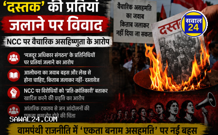 ‘दस्तक’ की प्रतियां जलाने पर विवाद, NCC पर वैचारिक असहिष्णुता के आरोप