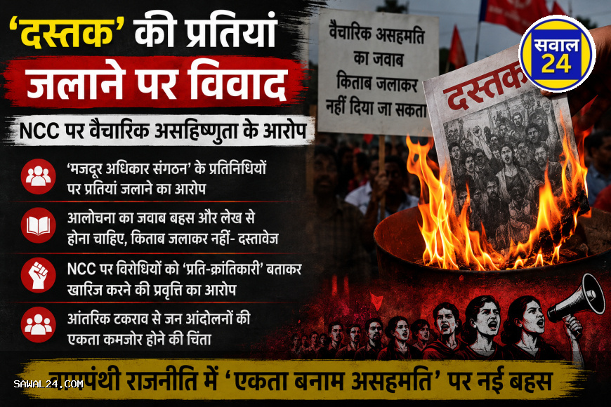 ‘दस्तक’ की प्रतियां जलाने पर विवाद, NCC पर वैचारिक असहिष्णुता के आरोप