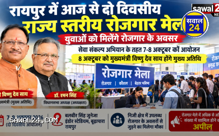 रायपुर में आज से दो दिवसीय राज्य स्तरीय रोजगार मेला, युवाओं को मिलेंगे रोजगार के अवसर